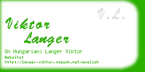 viktor langer business card